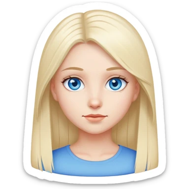 girl with blue eyer, straight fair hair sticker