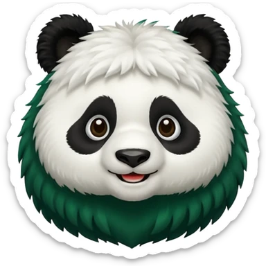 make a cute dark green panda emoji sticker
