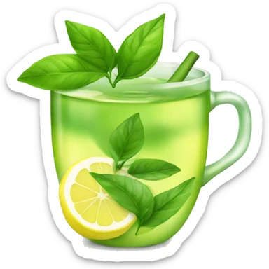 Green tea with lemon  sticker