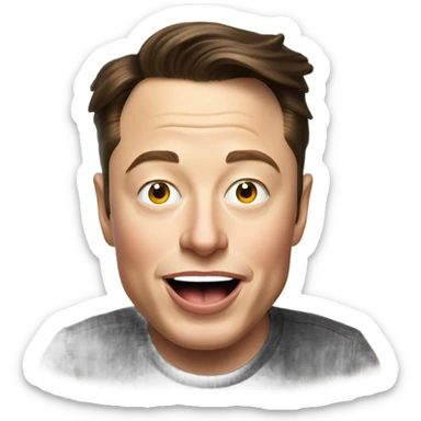 Elon musk sticking his tongue out  sticker