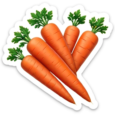 Baby-cut carrots, small cylindrical orange pieces, rounded ends, no green tops sticker