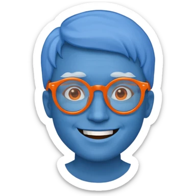 blue skinned orange glassed sticker