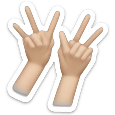 Double v whit two hand sticker