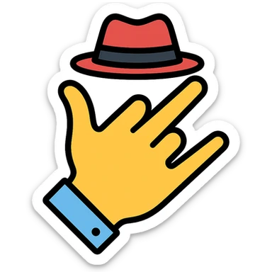 gangster hand gesture color outline icon style sticker