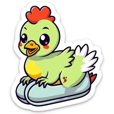A baby zombie riding a chicken  sticker