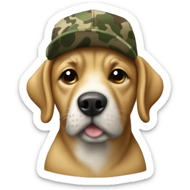 dog with sideways bottom land camo hat sticker