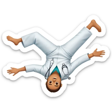 a doctor doing a backflip sticker