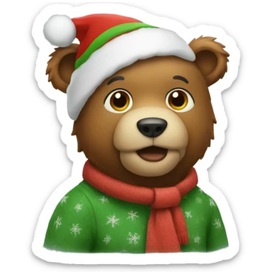 Christmas bear sticker