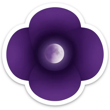 dark purple flower, with a purple moon in the bloom sticker