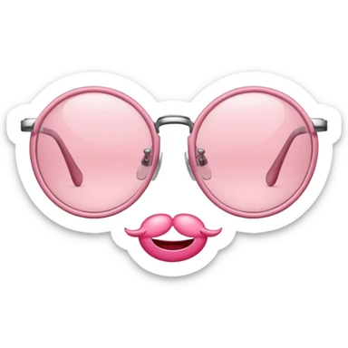 Rose pink glasses sticker