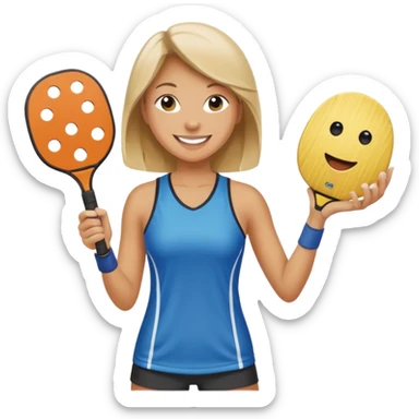 Female pickle playing pickleball sticker