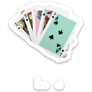 Aesthetic individual pastel playing cards  sticker