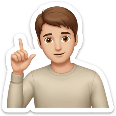 brown-haired man, attractive, gesturing sticker