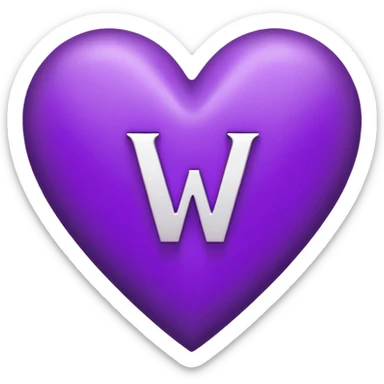 The white Letter “W” inside a Purple Heart sticker