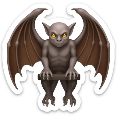 Gargoyle Seat with wings sticker