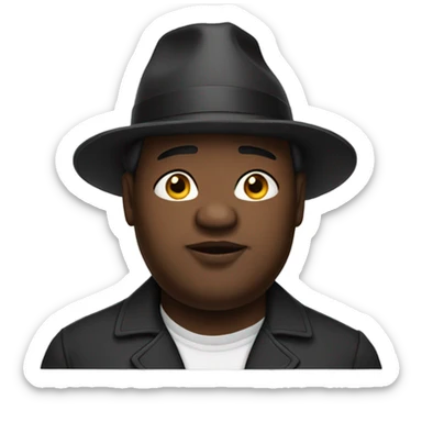 Fat black man with hat sticker