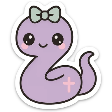 Replace the pet with a cute gothic snake, keeping the kawaii gothic style, and preserve the transparent background. sticker