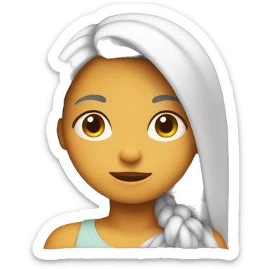 Shy girly emoji sticker