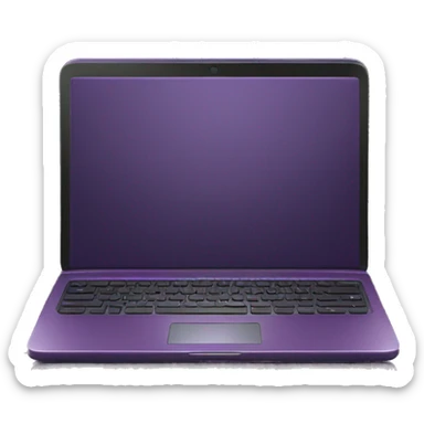 Dark plum purple laptop with black keyboard  sticker