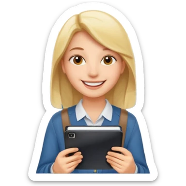 

:a happy confident student after IELTS, traveling abroad, airplane, university, freedom, smiling

Style: emoji, clean, simple, white background. sticker