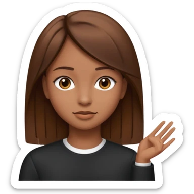 Sou uma rapariga,  morena, cabelo liso, castanho, comprido ,baixa  sticker