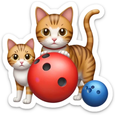 Bowling cat sticker