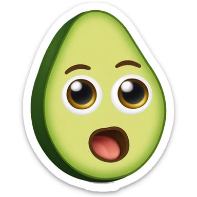 avocado umana con la faccia beve da una lattina con la bocca aperta e gli occhi sticker