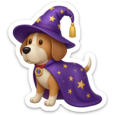 Dog wizard sticker