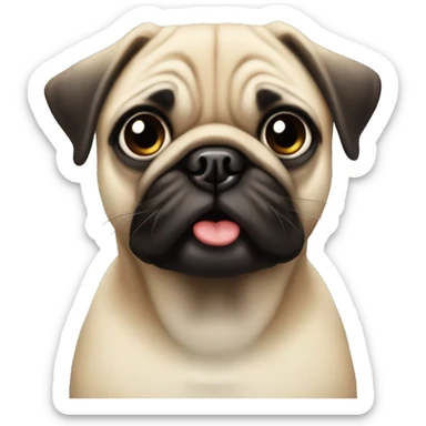 Jingle bells and pug sticker