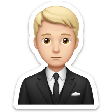 a man in a formal suit thinks hard sticker