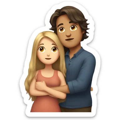 Cuddles boy with long hair and a chubby girl sticker
