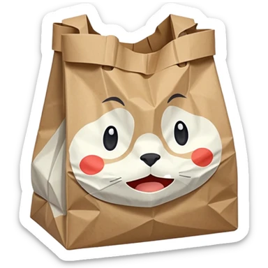 Ghibli style grocery bag sticker