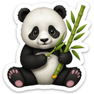 panda eat bamboo sticker