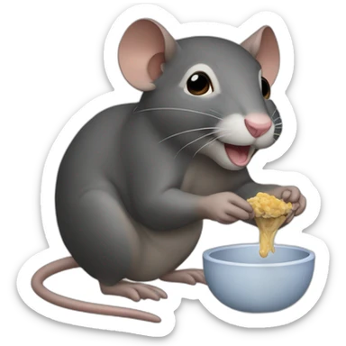 Raton laveur qui mange sticker
