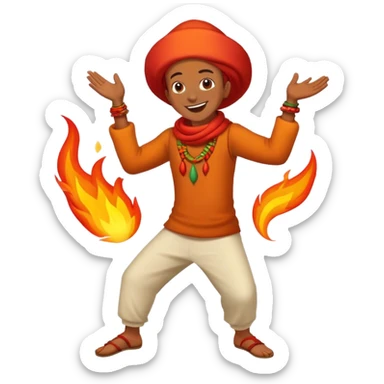 berbere dance spice fire happy sticker