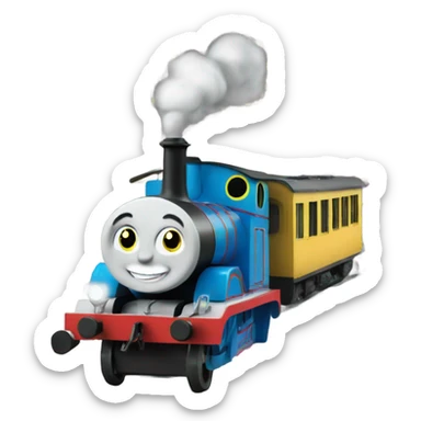 Thomas the Train going to a rave sticker