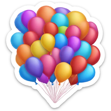 Bundle of colorful balloons  sticker