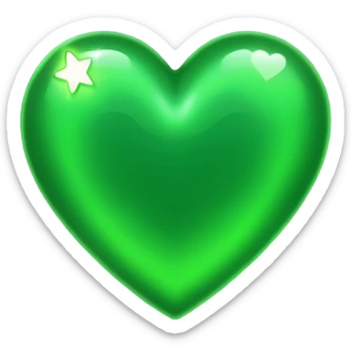 ios Green heart with sparkle sticker