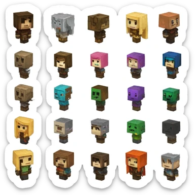 Minecraft style statue of dungeons and dragons characters  sticker