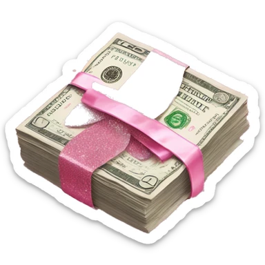 Pink glitter money sticker