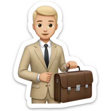 hombre elegante con maletin sticker