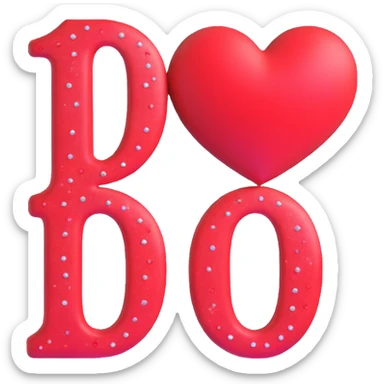 the number '100' with a large red heart and sparkles sticker
