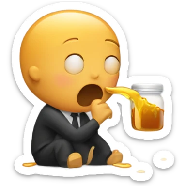 Man puking honey sticker