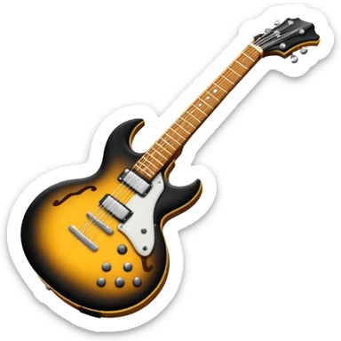 Bana elinde elektronik gitar olan bir kulaklıklı gözlüklü bir emoji yapar mısın elektronik gitar siyah olsun sticker