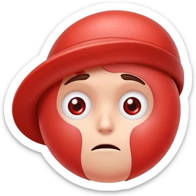 Red blood cell with low hemoglobin, looking tired with pale color sticker