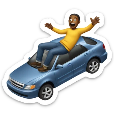 Somebody falling off a car sticker
