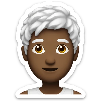 Me with short white wispy hair sticker