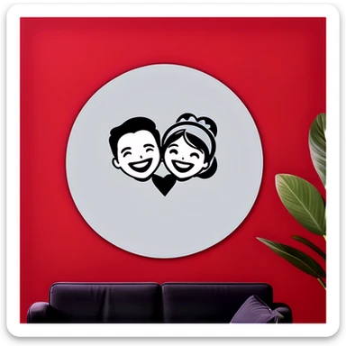 happy couple indoors together sticker