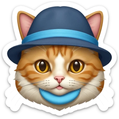 Realizza un gatto magico appena uscito dal cappello del cappellaio matto sticker