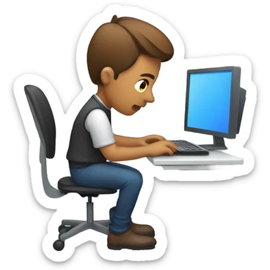 Downloading something online sticker